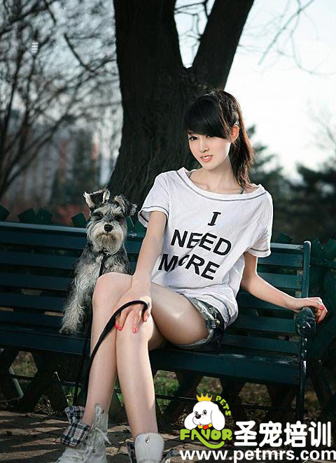 美女和狗狗