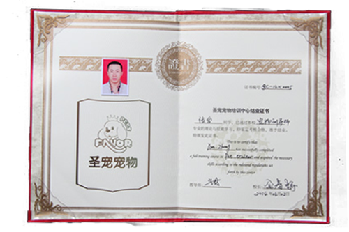 寵物訓導班結業證書