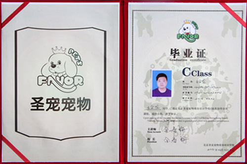 畢業學子王金龍結業證書