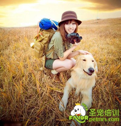 美女主人與狗狗